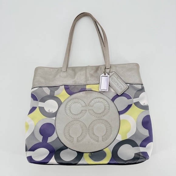Coach Handbags - Coach Y2K OP Art Julia Tote Shoulder Bag FLAWS